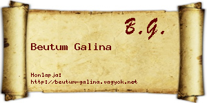 Beutum Galina névjegykártya